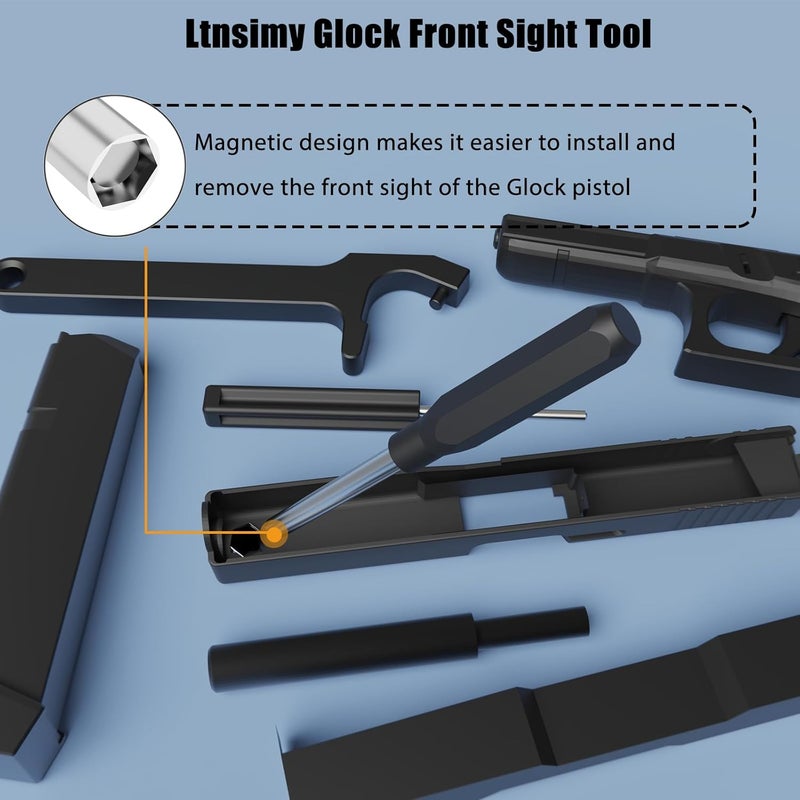 Ltnsimy Tool Kit for Glock with Storage Bag, Front Sight Remove Pin Punch Magazine Disassembly Tool for Glock 17 19 19x 26 27 43 43x Accessories - Image 2